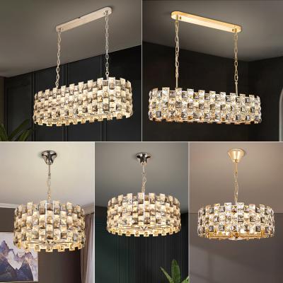 China Luxury Iron K9 Crystal Modern Led Chandelier Light New Design Modern Bedroom Living Room Decor for sale