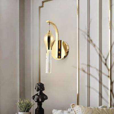 China New Arrival Modern K9 Luxury Crystal Iron Livingroom Bedroom Indoor Led Wall Lamp for sale