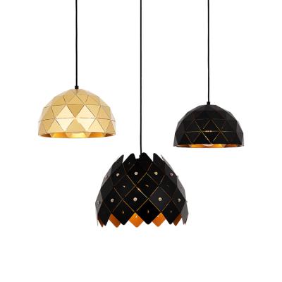 China Modern Energy Saving Living Room Bedroom Farmhouse Vintage Gold Indoor Black Ring Led Pendant Lamp for sale