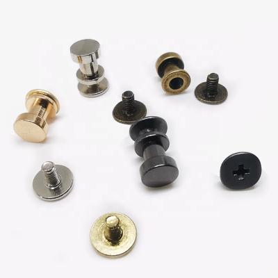 China Durable High Quality Double Cap Metal Stainless Steel Book Binding Flat Head Screw Rivets for sale