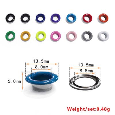 China Durable 8mm Metal Eyelets Rope Color Spray Paint Buttons Rings Rivet Snaps for sale