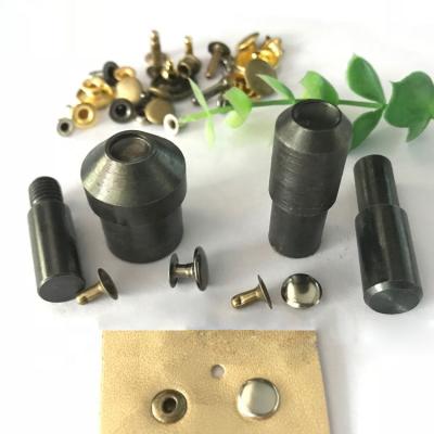 China Assemble Bucket Rivet High Hardness Double Cap Rivet Die For Hand Press Machine Garment Rivet Press Die Mold for sale