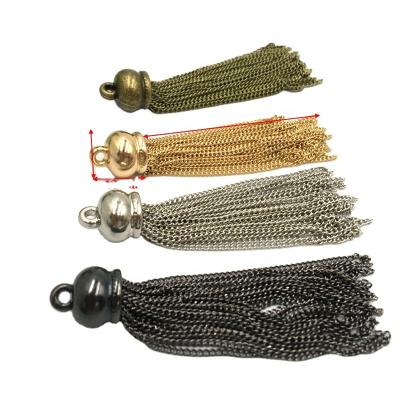 China For Bags Metal Long Tassel Key Chain For Bag Purse Key Rings Mini Tassel Charms Llavero Con Borlas for sale