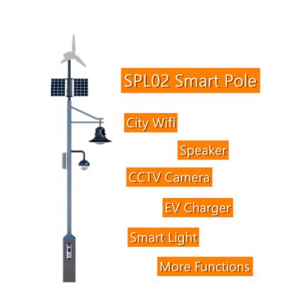 China Square HELIST Customized Solar Wind Smart Lighting Pole With CCTV Camera for sale