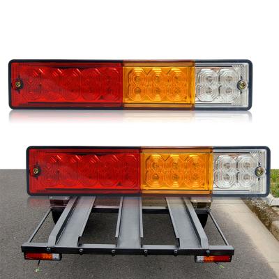 China Universal Truck Tail Lights 12V 24V DIY LED Drive Lorry Car Pickup Warning Signal Waterproof OEM Plastic Case ABS Truck Rear Lights Factory Supply LED for sale