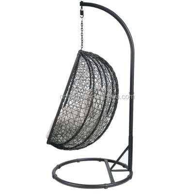 China Modern Outdoor Simple Hanging Basket Rattan Patio Swing With Cushions for sale