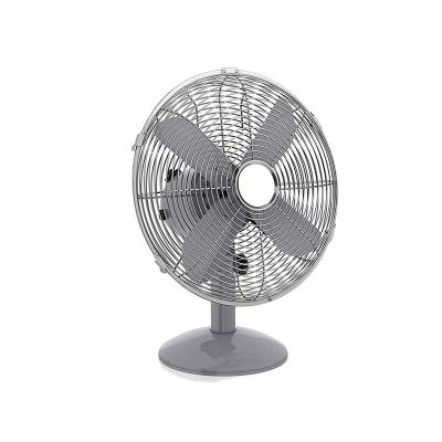 China 10 Inch Household Mini Small Retro Antique Metal Desk Electric Fans With Metal Blades for sale