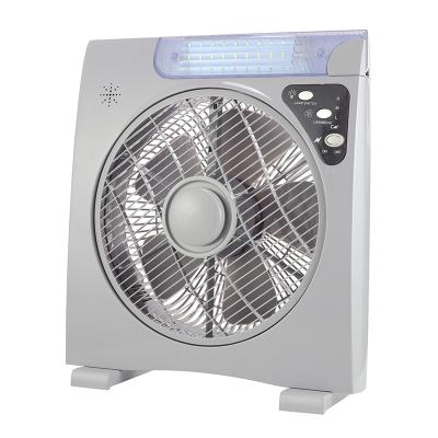 China With 14 Inch Led Box Light Battery Rechargeable Fan With Led Light for sale