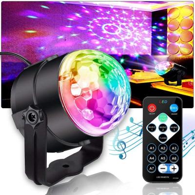 China Remote Crystal Rotating Ball Stage Light Theme Park IR RGB LED USB 5V KTV DJ Disco Party Light Effect for sale