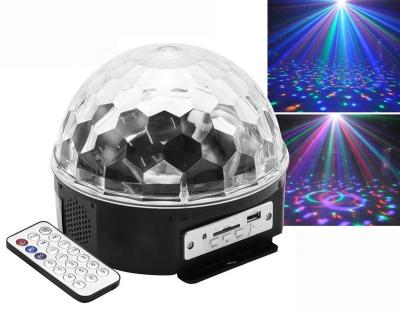 China Theme Park LED 6 Colors MP3 Music Crystal Magical Ball Stage Effect Light with USB Disc Party DJ Remote Control Light for sale