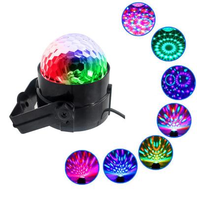 China Decoration Light Sound Activated Disco Ball Rotating Party Lights RGB LED Crystal Magical Ball Stage Lights for sale