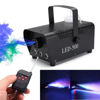 China 500W Metal Smoke Machine LED Lights Black Metal Radio Remote Control For Christmas Halloween Parties Weddings Stage for sale