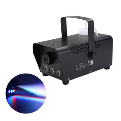 China Remote Metal Machine Wedding Wire 500W Mini Portable Halloween Party Home Fogger Control LED Fog Smoke Machine for sale