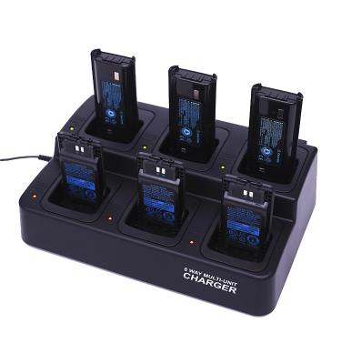 China Customizable Replaceable Qi Slot Type 6 Multi Way Unit Smart Charger For Walkie Talkie Battery for sale