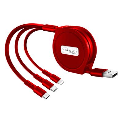 China Mobile Phone CBZN CB-STDA01 Universal Retractable 3 in 1 Multi Cable Multi USB Charger Charging Cable for sale