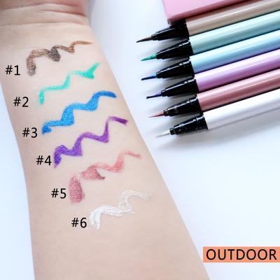 China Wholesale Waterproof Private Label 6 Colors Shimmer Waterproof Long Lasting Liquid Eyeliner Pencil for sale