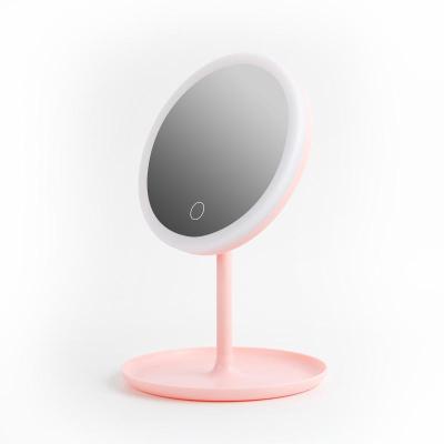 China 2022 Hot Sale Portable Mirror Makeup Lighted Folding Mirror With Led Light Vanity Mirror Private Label For Lip Beauty for sale