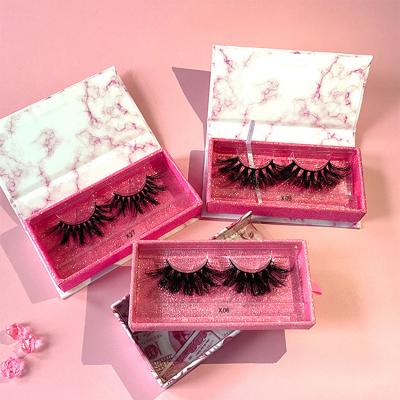 China 100% Handmade 100% Real Mink 3D 25mm Winged Eyelash Fluffy Natural Lashes Wholesale Full Seller With Customize Box for sale