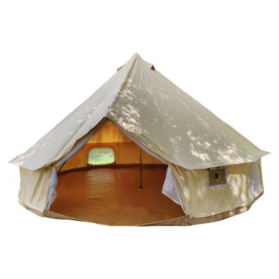 China Straight Bracing Type Fashion Factory Outlet Outdoor Commercial Luxury Glamping Oxford Cloth Bell Tent With Window for sale