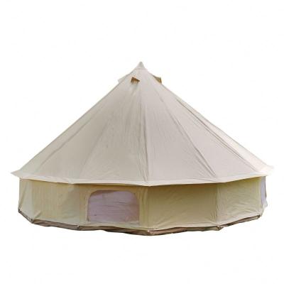 China Straight Tether Type Hot Sale Summer Rust Proof Outdoor Cotton Fabric Waterproof Luxury 3-4 Person Bell Tent for sale