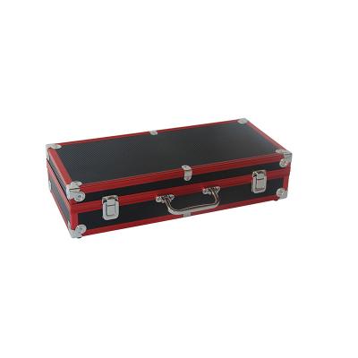 China Portable Black ABS Aluminum Storage Waterproof Customized Carry Box With Red Frame Aluminum Case for sale