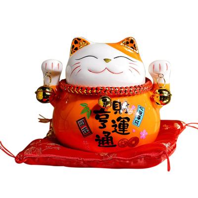 China Europe lovely cat handwork living room ornaments creative decoration craft ceramic porch lucky car opening lucky cat for sale