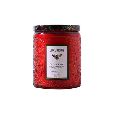 China Creative Anniversaries Aromatherapy Candle Embossed Star Sky Glass Candle Wedding Gift Smokeless Soy Wax for sale