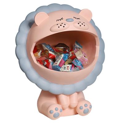 China Europe cute little lion resin ornaments storage animal handicraft shape porch candy desktop key for sale