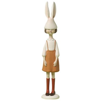 China Cute Little Fresh Rabbit Girl Boy Europe Room Living Room TV Cabinet Resin Desktop Ornaments for sale