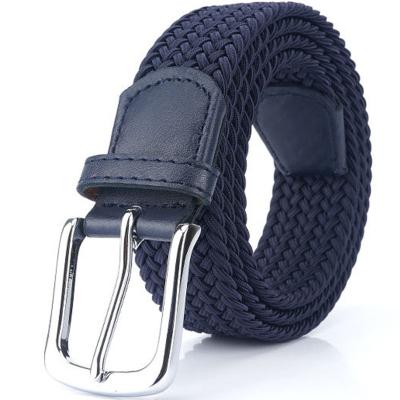 China Adults men-women braided knitted silk belt teenagers woven daily life men's and women's elastic stretch belt high quality silk elastic youth for sale