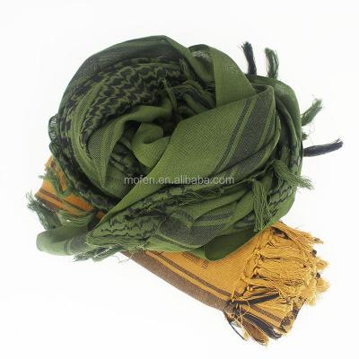 China Outdoor Army Scarf Cotton Shemagh Mud Color Olive Green Tactical Military Arab Scarves for sale