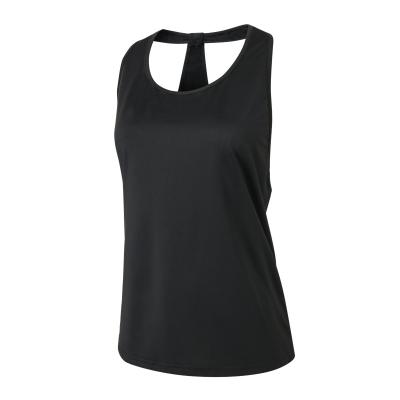 China Polyester Anti-Static Quick Dry Women's Sport Gym Vests Workout Training Loose Tops for sale