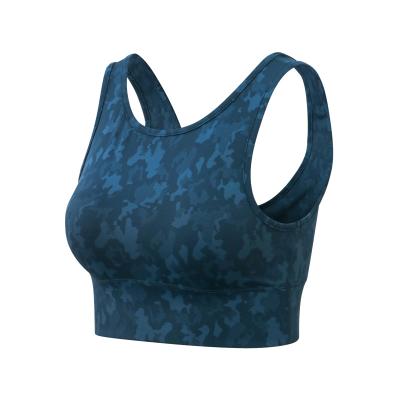 China New Breathable Camouflage Printing Nylon Women Sport Gym Fitness Yoga Bra Padded for sale