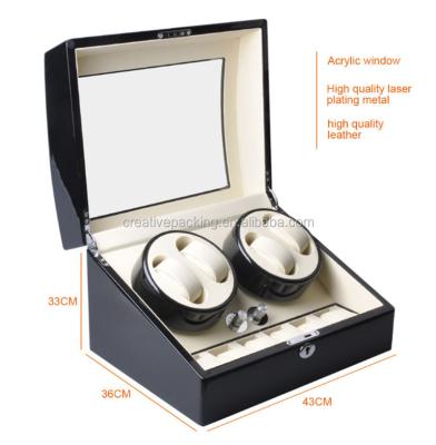 China Luxury Automatic Wooden 2 Watch Storage Watch Box Case Display Watch Winder for sale