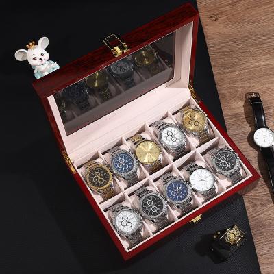 China 10 Slots Handmade Watch Window Display Watch Packaging Clear Watch Box For Display for sale