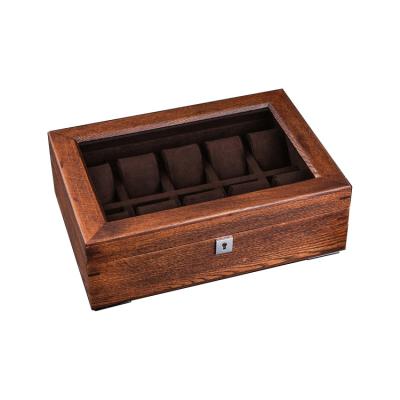 China Luxury Watch Storage Brown Color Watch Box Packaging Logo Cases Display Box Custom Made for sale