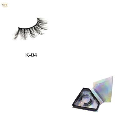 China Korea Natural Handmade Long Synthetic 3D Silk Eyelashes Short Angel Cross Wing False Eyelashes Soft Than Mink Fur Strands for sale