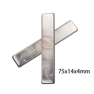 China Industrial Magnet Stock 75x14x4 Motor Magnet Bar Neodymium Block Magnets for sale