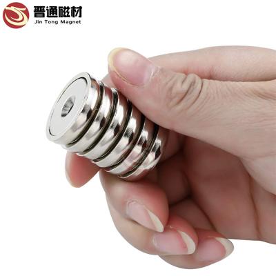 China Industrial Magnet Fishing Cup Shape Holder Round Base Pot Magnet Cup Magnets With Countersunk Hole for sale