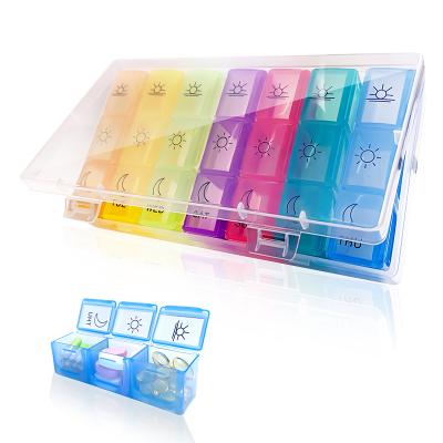 China 2021 Durable Safety Food Grade Am/Pm Pill Box Case Eco-Friendly Weekly Organizer for sale