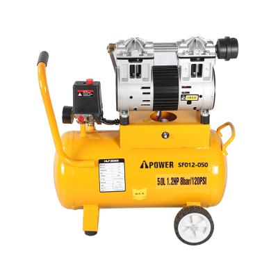 China Aipower SF012-050 50L oil free direct driven double piston air compressor for car for sale