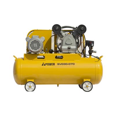 China Aipower SV030-070 Low Vibration Oil Free Belt Driven 70L CFM 3 Hp Air Compressor for sale