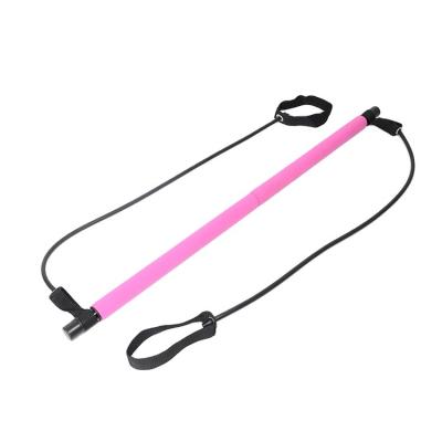 China Portable Adjustable Portable Pilates Bar Kit Fitness Equipment Color Box Customized Bodybuilding Pilates Bar Logo Availabled Purple Pink for sale