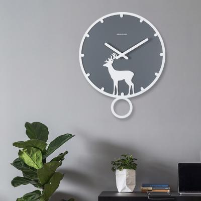 China Art Deco Exclusive Source 35CM Art Decoration Reindeer Shaped Wall Clock For Living Room for sale