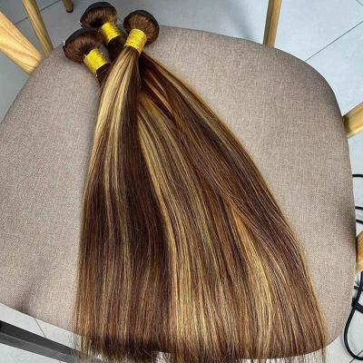 China Destacar Piano Ombre Colorado de cabello humano paquetes de pelucas rectas P4 27 en venta