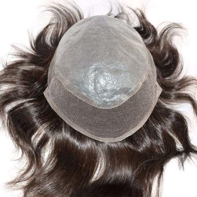 Chine 6 pouces de peau mince homme Toupee cheveux humains peluche bouclée 10A Grade OEM à vendre