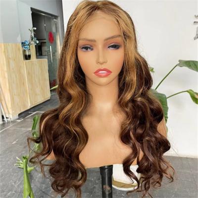 China 5x5 Honey Brown HD Lace Closure Wig Body Wave 12A Grade Custom for sale