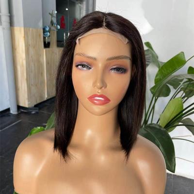 China Natural Color 4x1 Middle Part Bob Wig kinky straight For Women for sale