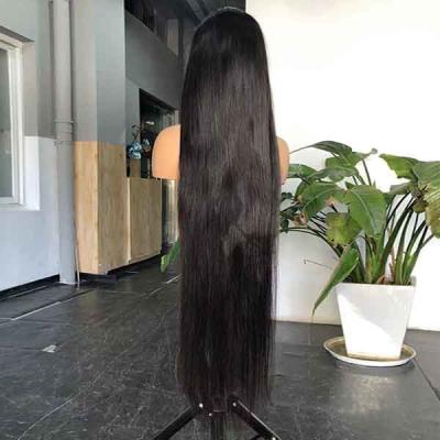 China Straight Brazilian HD Transparent Swiss 6x6 Lace Closure Human Hair Wigs 40 Inch for sale