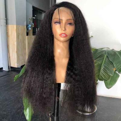 China 12A Kinky Straight 13x6 HD Lace Wig Frontal Human Hair Customized for sale